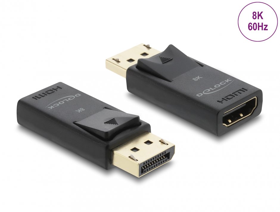 Imagine Adaptor activ DisplayPort la HDMI T-M 8K60Hz cu HDR, Delock 61084