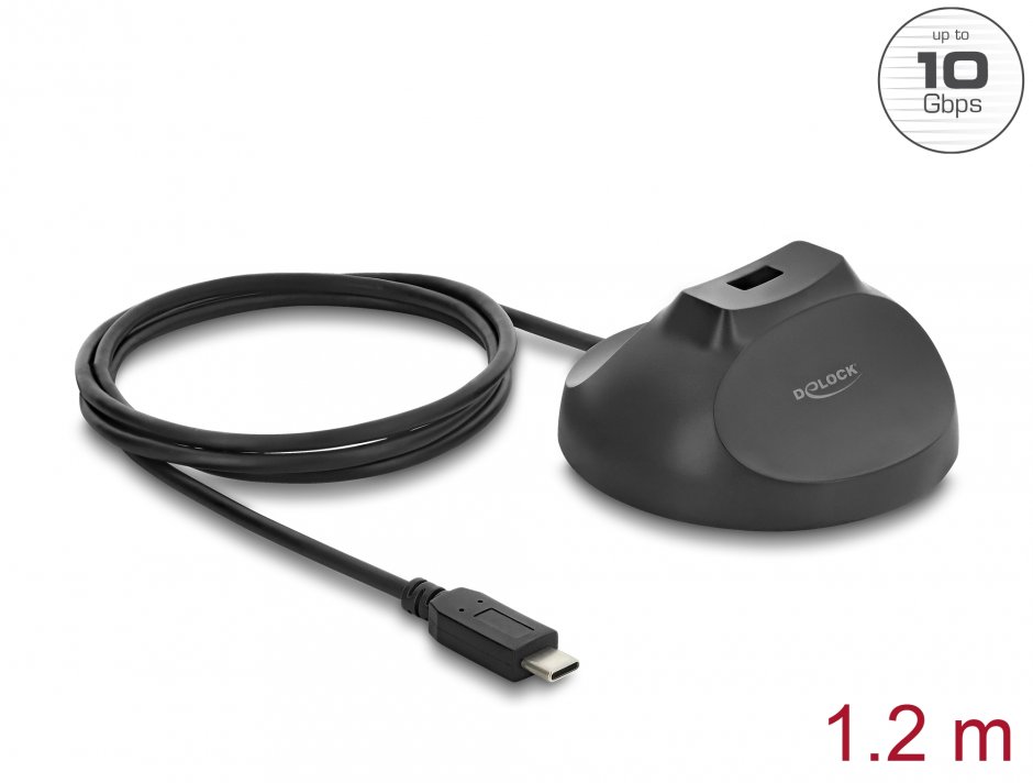 Imagine Cablu prelungitor USB type C 10 Gbps cu baza magnetica T-M 1.2m, Delock 64365