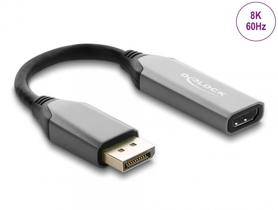 Imagine Adaptor Activ DisplayPort la HDMI T-M 8K60Hz cu HDR, Delock 64366