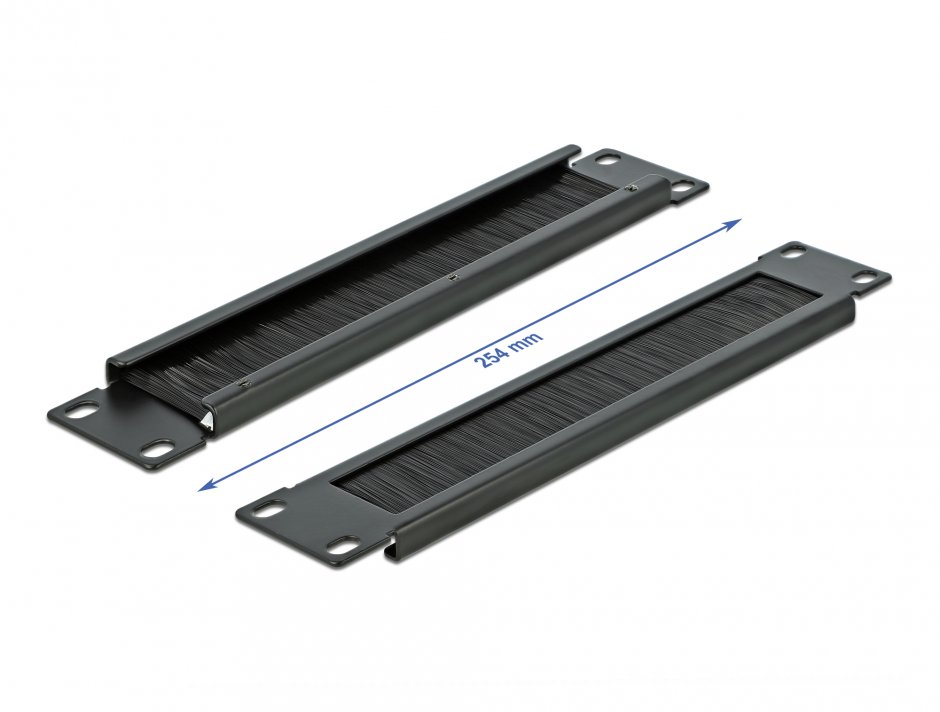 Imagine Panou cu perii pentru cabinet 10" 1U Negru, Delock 66287