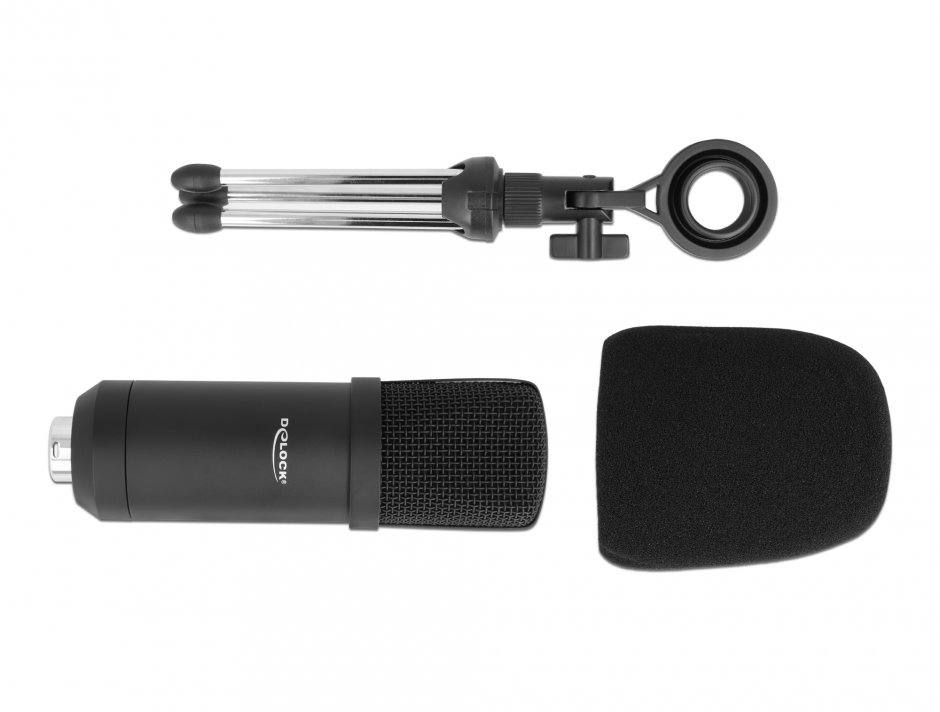 Imagine Microfon profesional USB Condenser 24 Bit / 192 kHz, Delock 66882