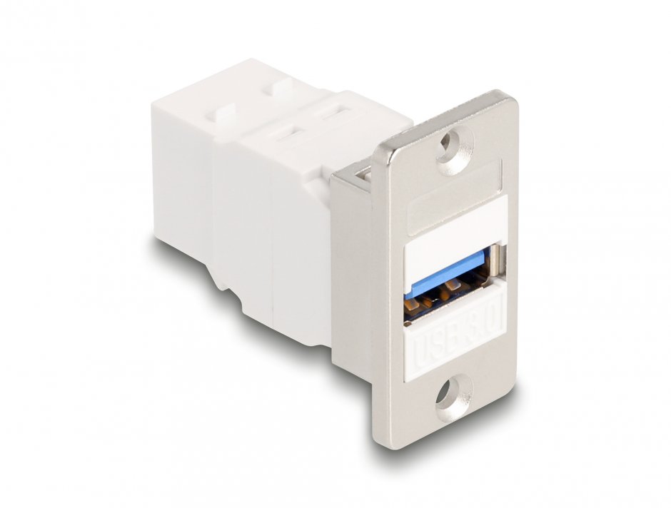 Imagine Modul montare panou USB-A 5 Gbps la USB-B M-M Alb, Delock 67164