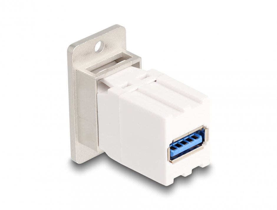 Imagine Modul montare panou USB-A 5 Gbps la USB-A M-M Alb, Delock 67165
