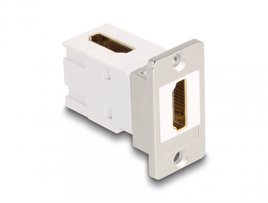 Imagine Modul HDMI M-M 8K60Hz montare panou unghi 90 grade Metalic, Delock 67167