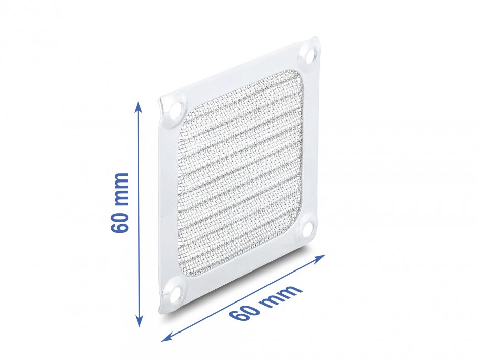 Imagine Grilaj pentru ventilator 60 x 60 mm aluminiu cu plasa din otel inoxidabil, Delock 67455