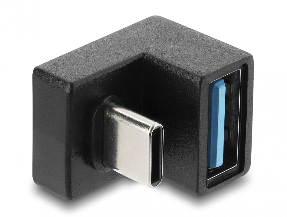Imagine Adaptor USB-C 10 Gbps la USB-A unghi U-shaped T-M, Delock 67464