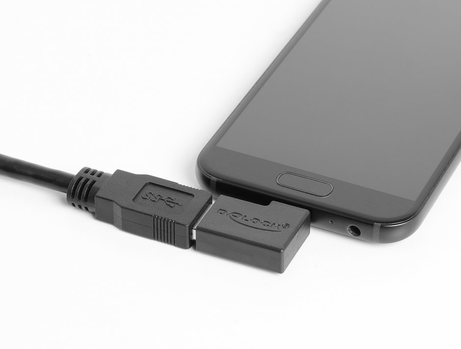Imagine Adaptor USB-C 2.0 la EASY USB-A unghi 90 grade T-M, Delock 67631