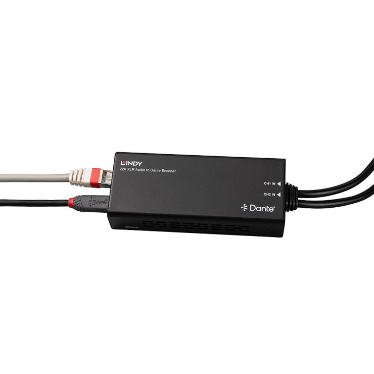 Imagine Encoder audio 2 canale XLR 3 pini la Dante, Lindy L70618