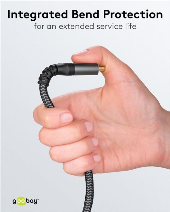 Imagine Cablu prelungitor HDMI 8K60Hz/4K120Hz T-M 1m brodat Alb/Negru, Goobay G79104