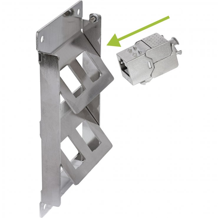 Imagine Cutie cu 4 x keystone Cat.6A montare perete/DIN rail, InLine IL76203N