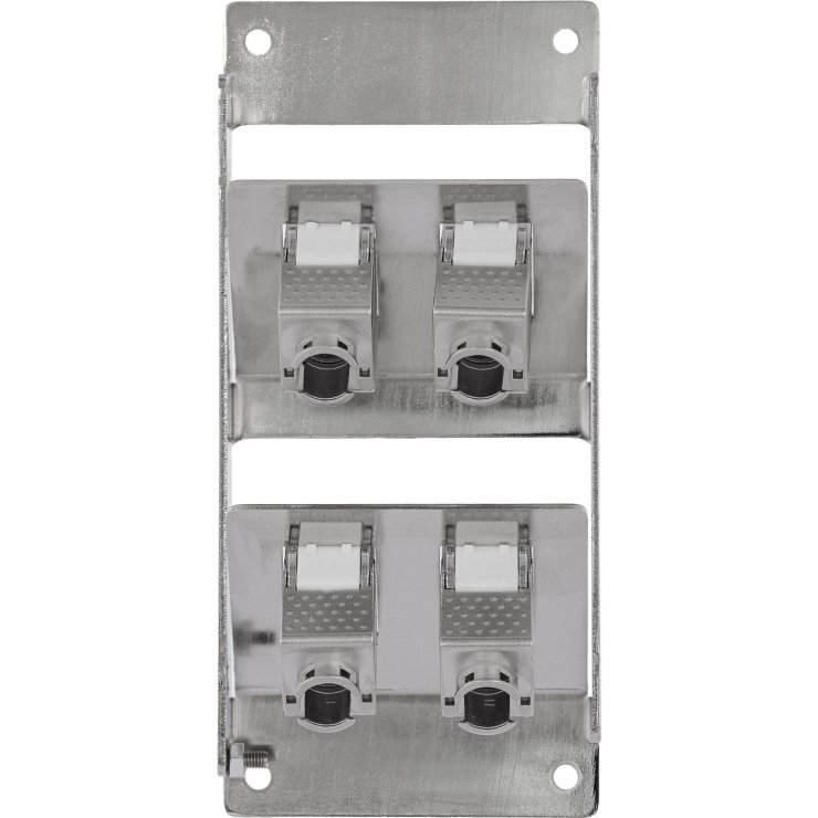 Imagine Cutie cu 4 x keystone Cat.6A montare perete/DIN rail, InLine IL76203N