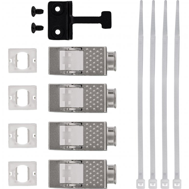 Imagine Cutie cu 4 x keystone Cat.6A montare perete/DIN rail, InLine IL76203N