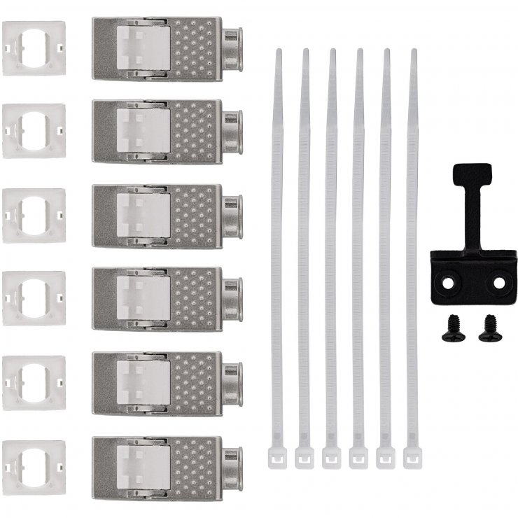 Imagine Cutie cu 6 x keystone Cat.6A montare perete/DIN rail, InLine IL76203O
