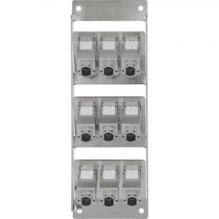 Imagine Cutie cu 9 x keystone Cat.6A montare perete/DIN rail, InLine IL76203P