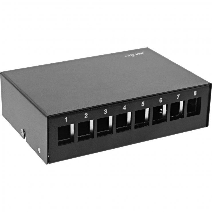Imagine Carcasa keystone 8 x RJ45 metal Negru, Inline IL76268S