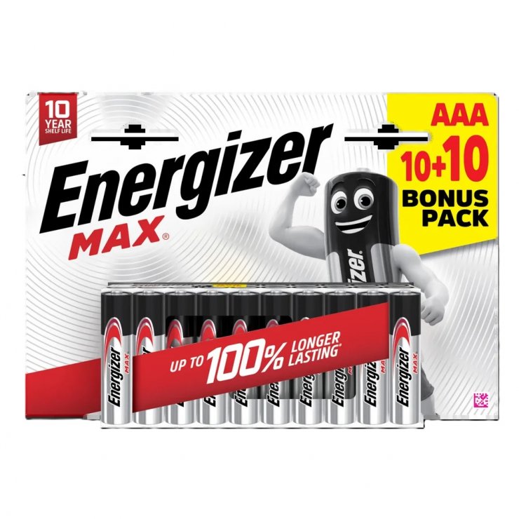Imagine Set 20 buc baterie alcalina MAX AAA LR03, Energizer
