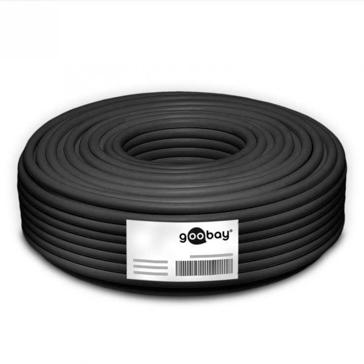 Imagine Rola cablu de retea RJ45 exterior S/FTP (PiMF) cat. 6 100m Negru, Goobay G77624