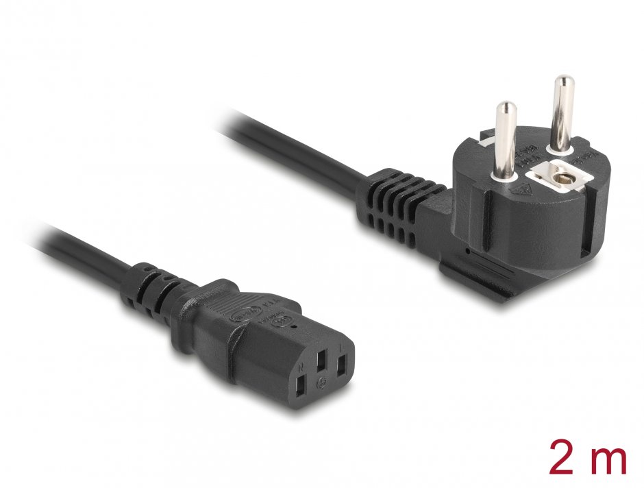 Imagine Cablu de alimentare PC Schuko la IEC C13 2m, Delock 81567