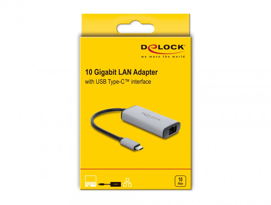 Imagine Adaptor USB type C la RJ45 10 Gigabit LAN, Delock 81590