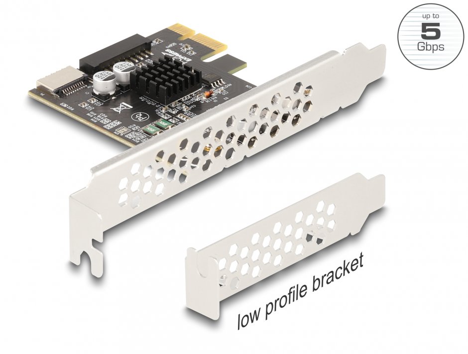 Imagine PCI Express cu USB 5 Gbps Type E Key A + USB pin header 19 pini LPFF, Delock 90344