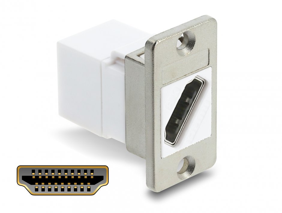 Imagine Modul HDMI M-M 8K60Hz montare panou Alb, Delock 91101