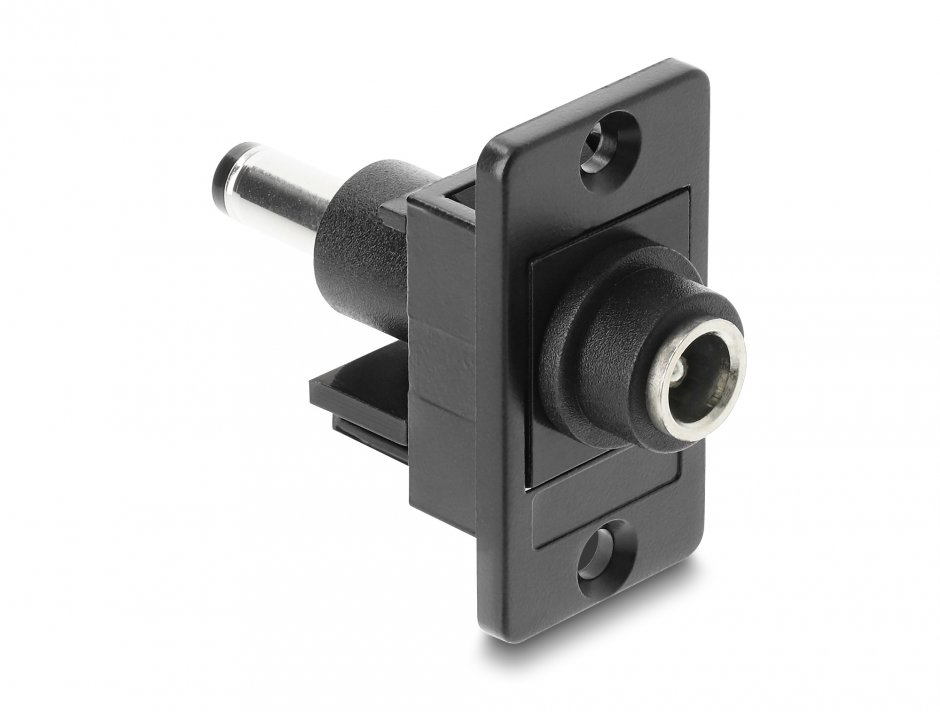 Imagine Modul alimentare DC 5.5 x 2.1mm la DC 5.5 x 2.5mm M-T montare panou, Delock 91119