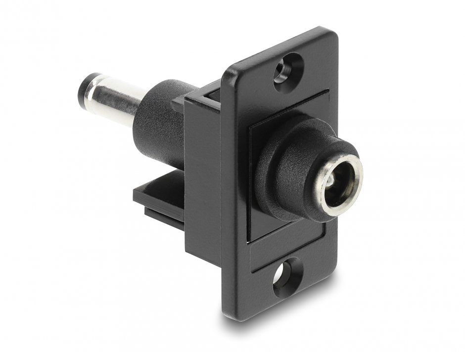 Imagine Modul alimentare DC 5.5 x 2.5mm la DC 5.5 x 2.1mm M-T montare panou, Delock 91120