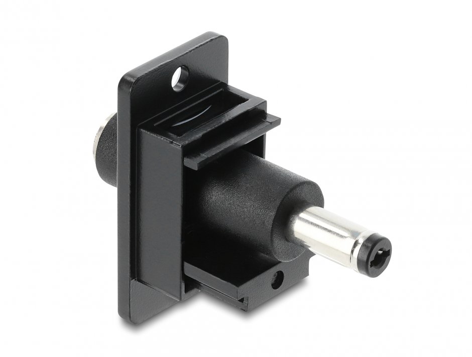 Imagine Modul alimentare DC 5.5 x 2.5mm la DC 5.5 x 2.1mm M-T montare panou, Delock 91120