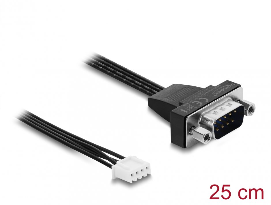 Imagine Cablu Serial RS-232 D-Sub 9 pini la JST XH 4 pin header T-M 25cm, Delock 91277