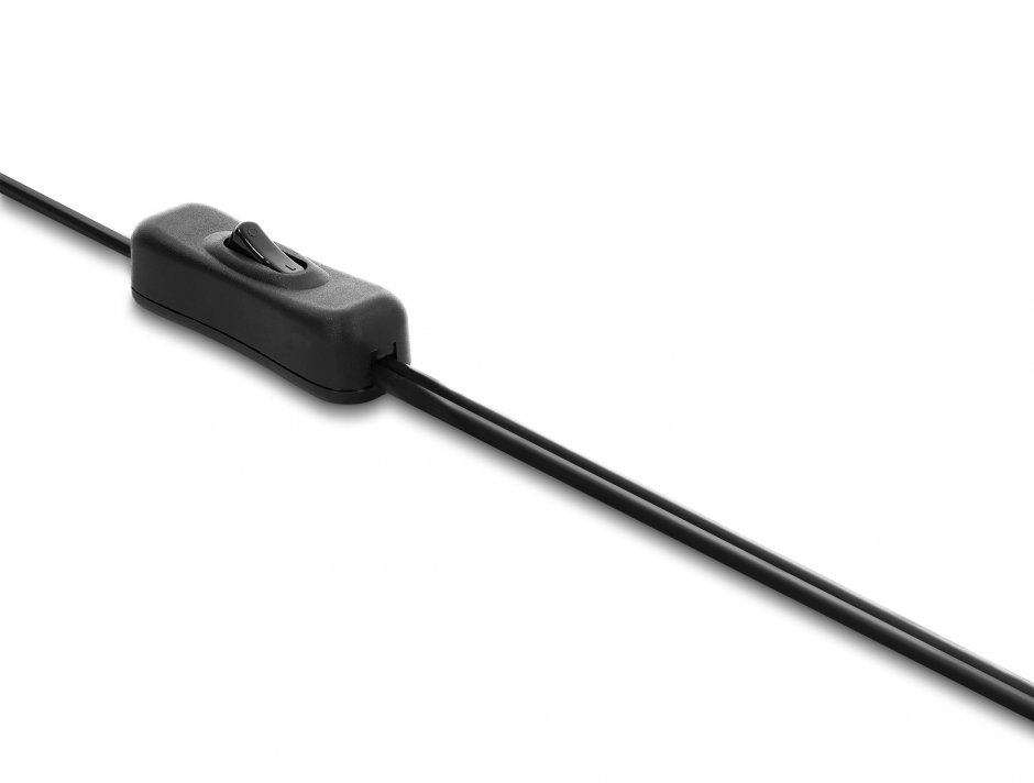 Imagine Cablu alimentare DC 5.5x2.1mm la 2 x ventilator 4 pini (2 pini conectati) M-T cu switch ON/OFF 1m, Delock 91355