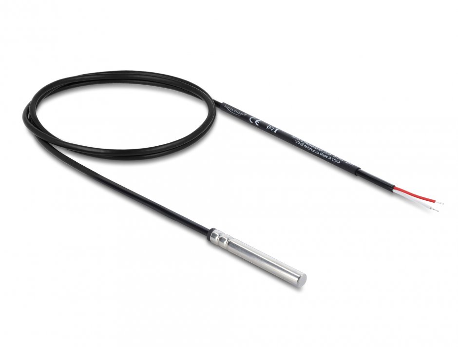 Imagine Senzor temperatura la 2 fire deschise DS18B20 1m, Delock 91406