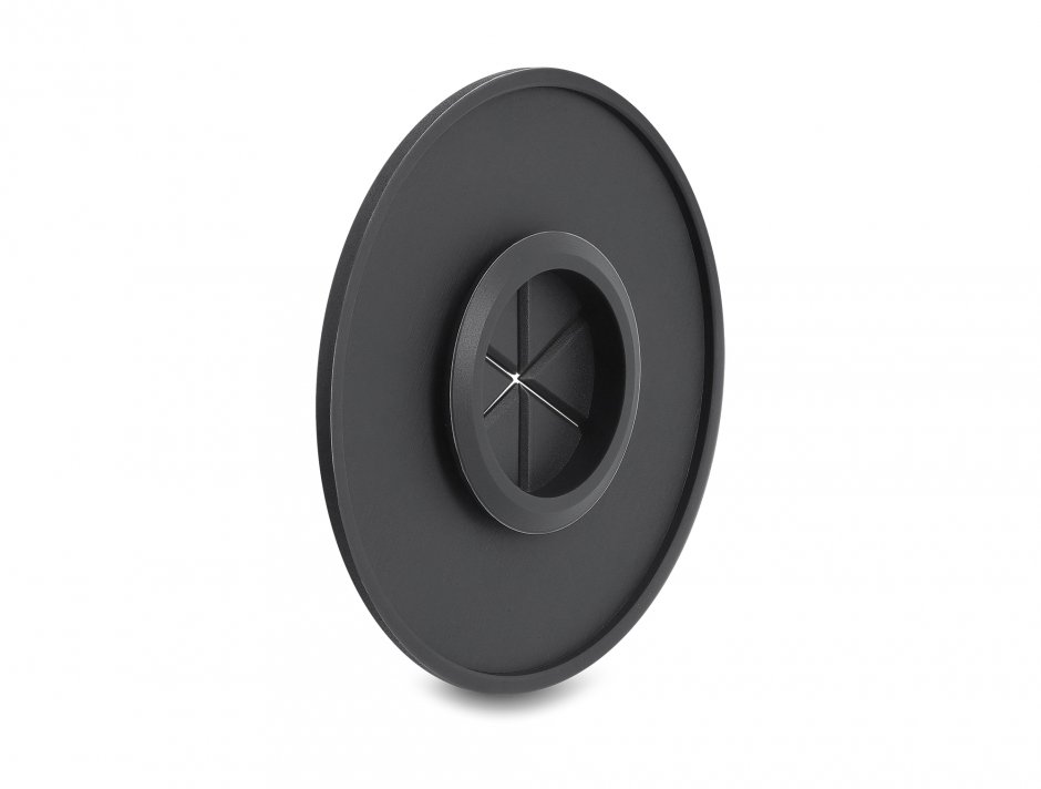 Imagine Organizator cabluri diametru 65mm montare perete/birou silicon Alb/Negru, Delock 91408