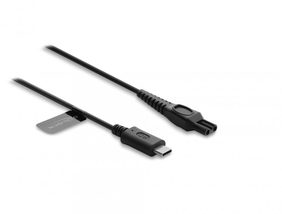 Imagine Cablu de alimentare USB type C 15V pentru aparate de ras electrice Philips OneBlade Pro 360 HQ7 HQ8 HQ9 1m, Delock 91752