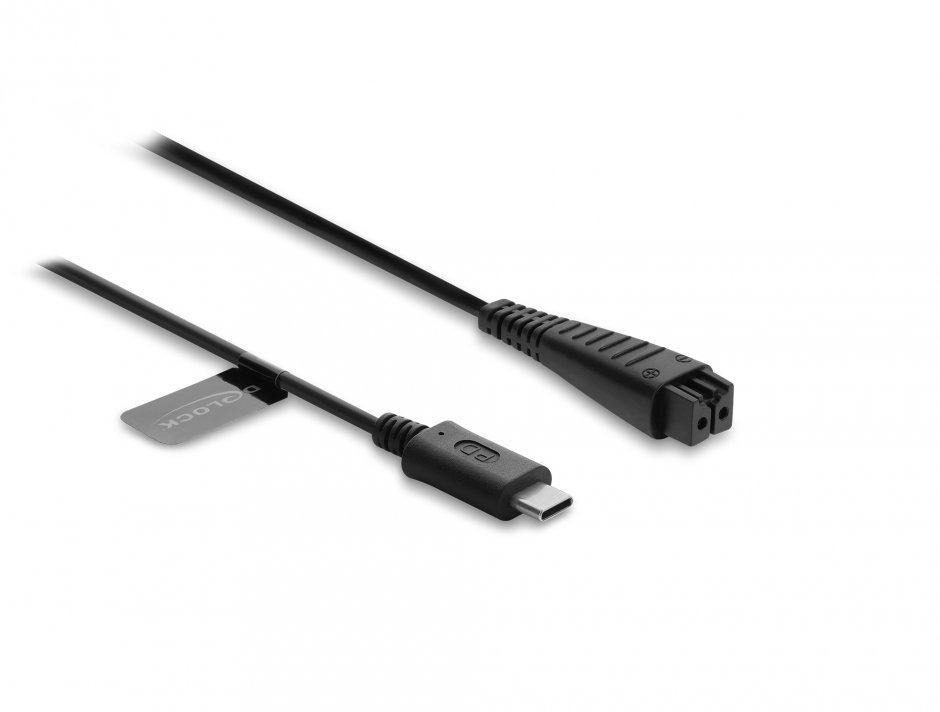 Imagine Cablu de alimentare USB type C 4.8V pentru aparate de ras electrice Panasonic ES-LV97, ES-LA63, RE7-51, RE7-59 1.5m, Delock 91795
