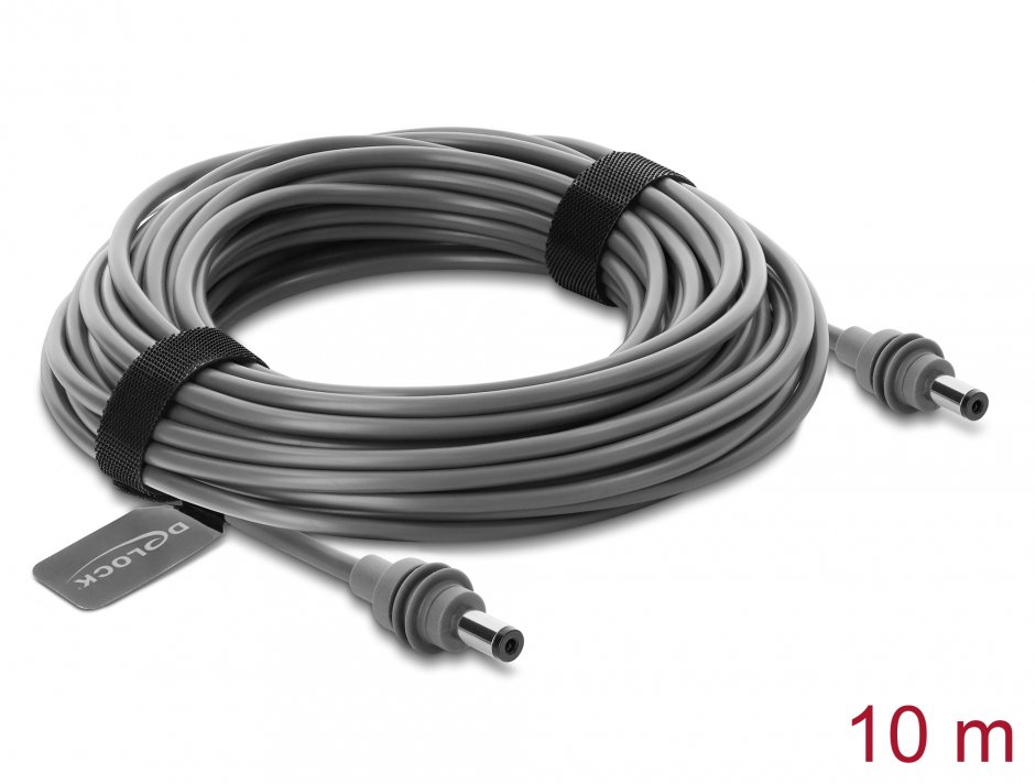 Imagine Cablu DC 5.5 x 2.1 mm 100W T-T compatibil cu Starlink Mini 10m Gri, Delock 91826