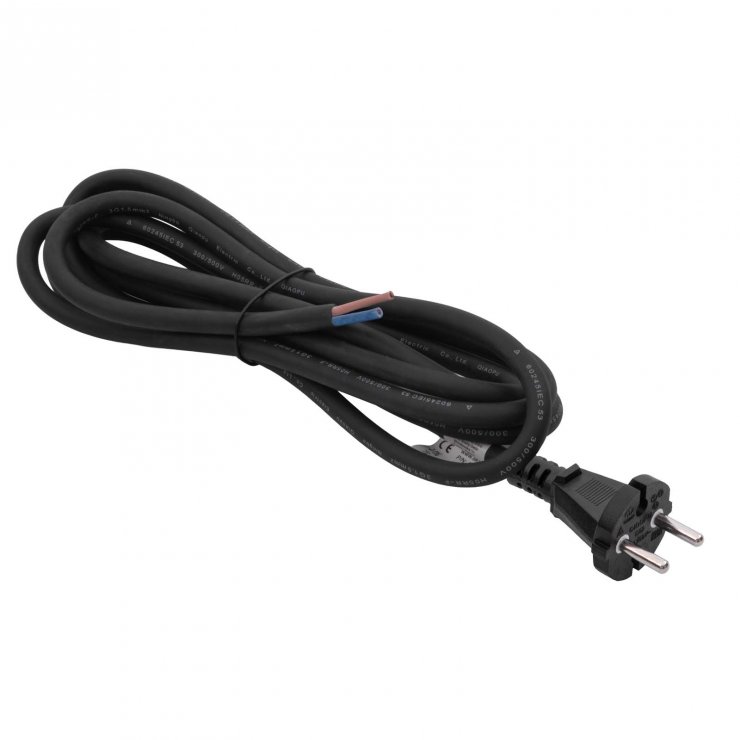 Imagine Cablu alimentare Schuko la fire deschise CU 2x1.5mm 3m, Akyga AK-OT-05S