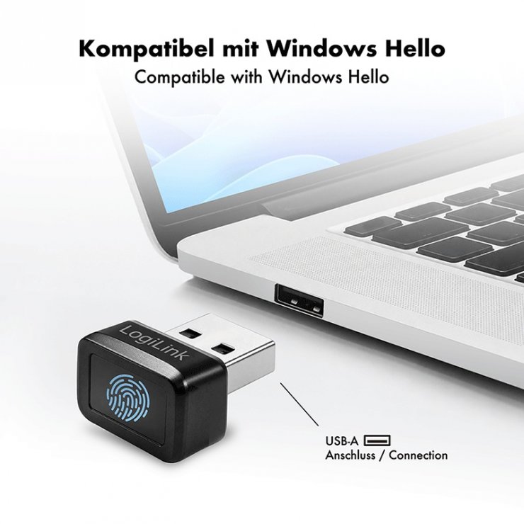 Imagine Cititor de amprenta USB-A 2.0 Plastic, Logilink AU0065