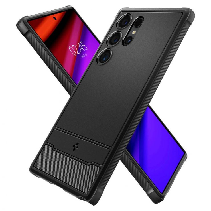 Imagine Husa pentru Samsung Galaxy S24 Ultra Matte Negru, Spigen Rugged Armor