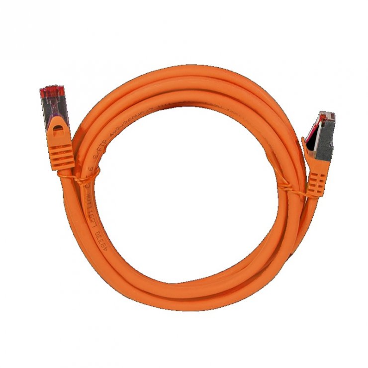 Imagine Cablu de retea RJ45 SFTP cat6 LSOH 2m Orange, Logilink CQ2058S