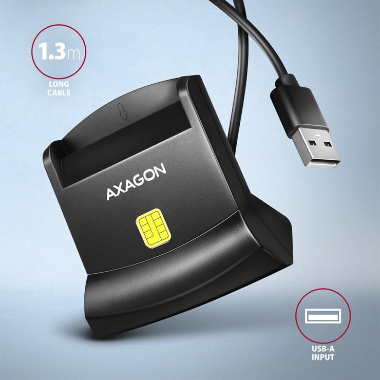 Imagine Stand/Cititor carti de identitate Smart Card USB 2.0-A, Axagon CRE-SM4N