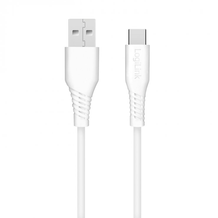 Imagine Cablu USB-A 2.0 la USB type C T-T 0.3m Alb, Logilink CU0250