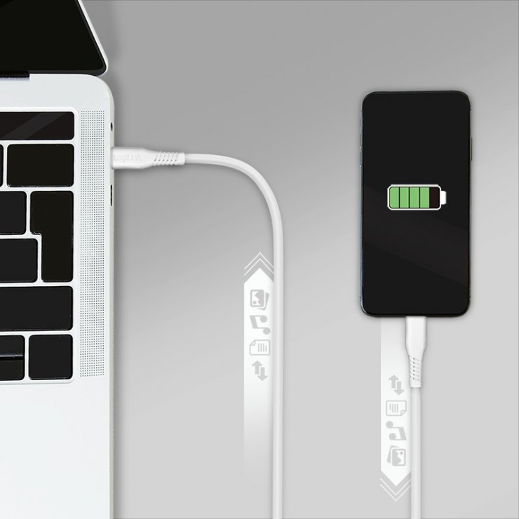 Imagine Cablu micro USB 2.0 la USB type C T-T 3m Alb, Logilink CU0245