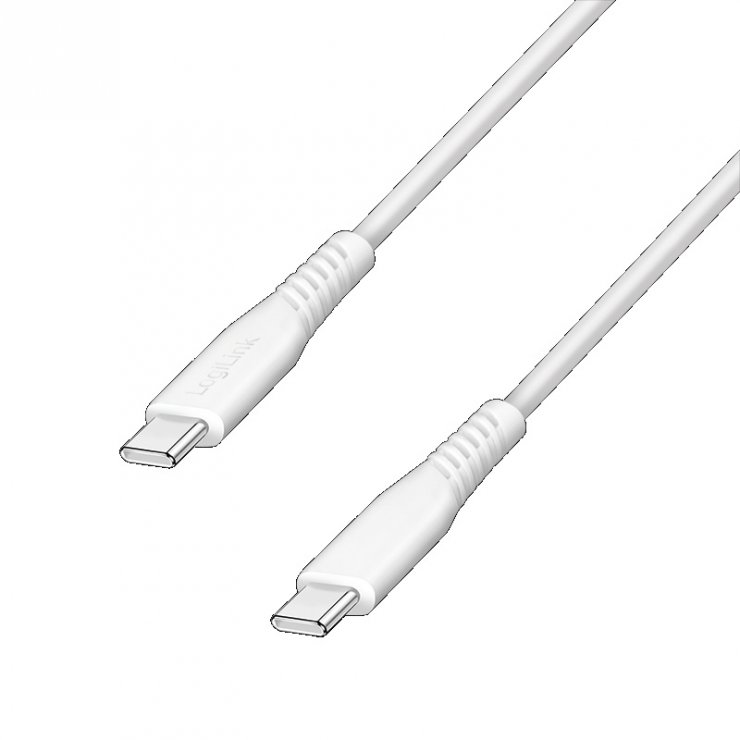Imagine Cablu USB type C 2.0 T-T 60W 0.3m Alb, Logilink CU0260