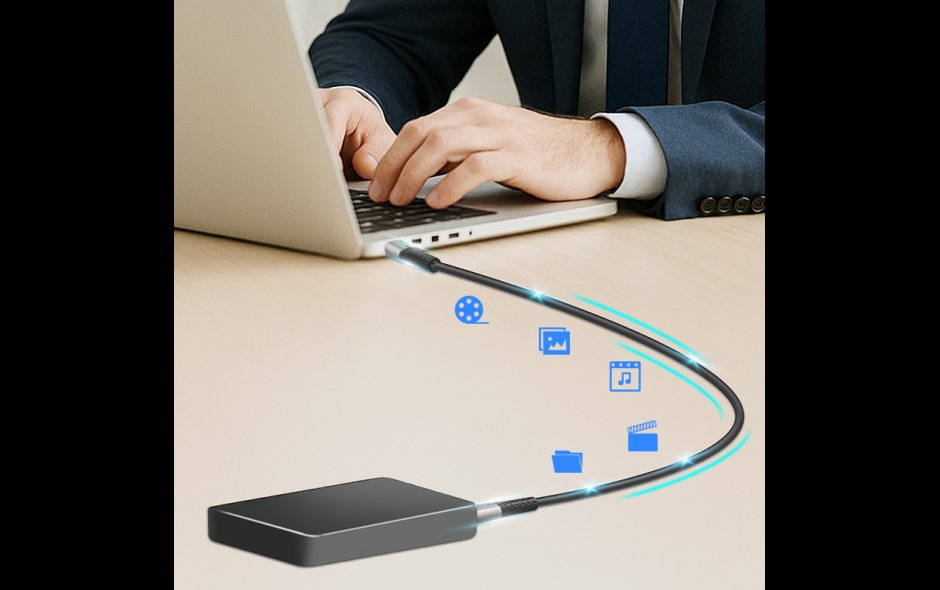 Imagine Cablu USB 3.2 Gen2x2 Type C 20Gbps/100W/4K60Hz cu LED T-T 1m Negru, Logilink CU0432