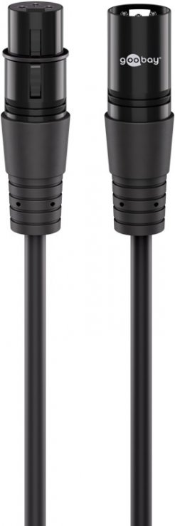 Imagine Cablu prelungitor audio XLR 3 pini T-M 20m Negru, Goobay G80360