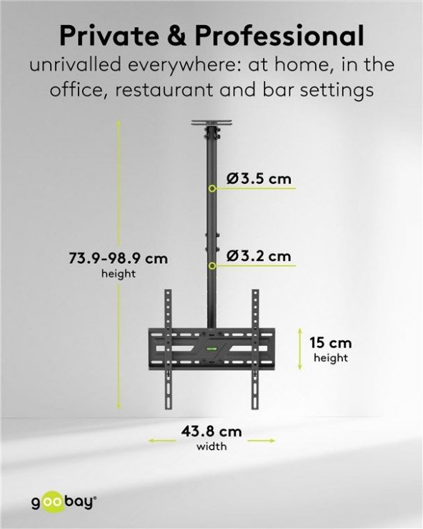 Imagine Suport TV 37" - 75" cu montare tavan, Goobay G80174