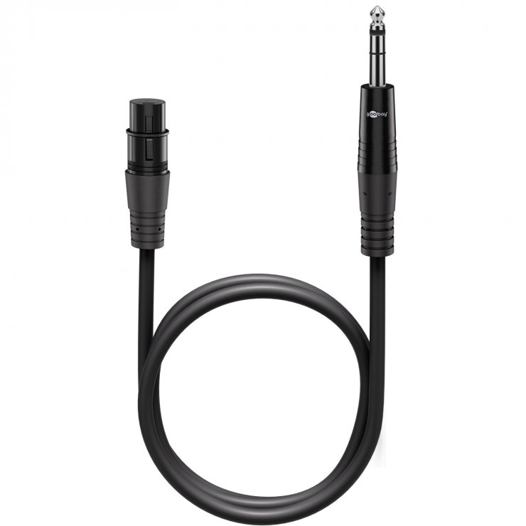 Imagine Cablu audio XLR 3 pini la jack mono 6.35mm M-T 3m, Goobay G80799