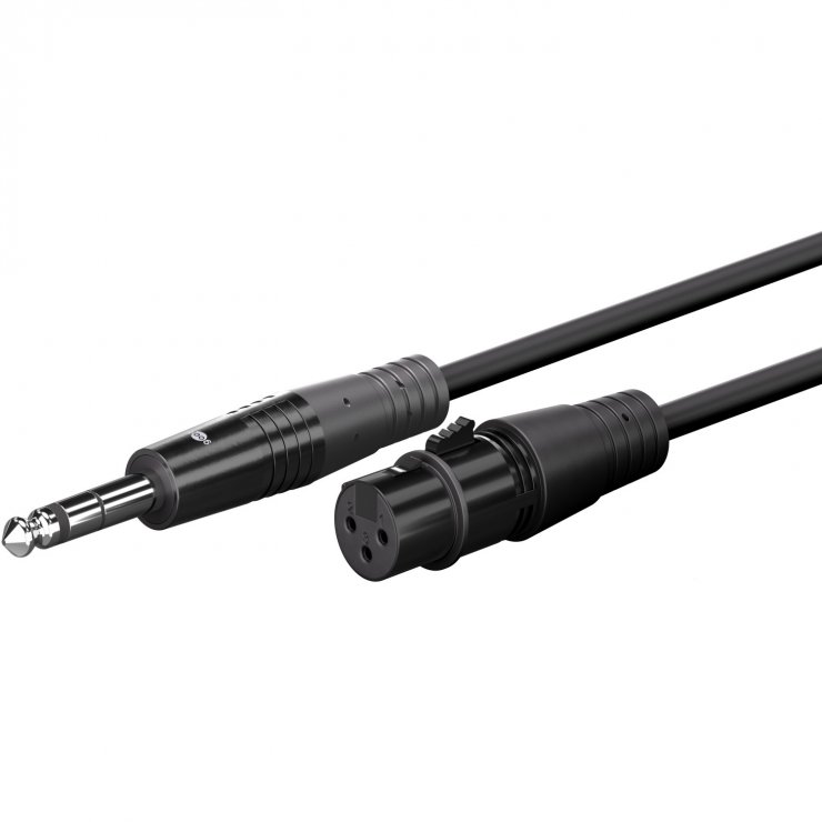 Imagine Cablu audio XLR 3 pini la jack mono 6.35mm M-T 1m, Goobay G80797