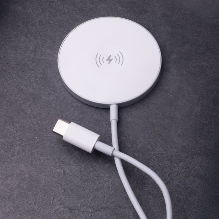 Imagine Incarcator magnetic wireless la USB type C 15W 1m Alb, MAWC-400