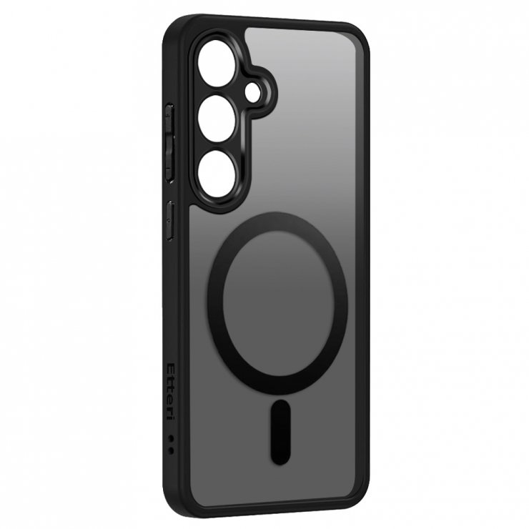 Imagine Husa pentru Samsung Galaxy S25 compatibil MagSafe PC/TPU Negru, Etteri Matt Mag